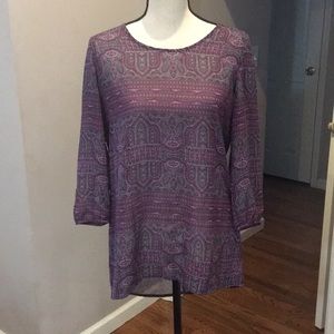 Maurice’s sheer top.  High- low .  Small